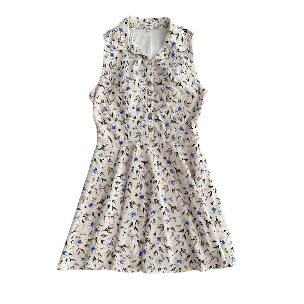 Papaya Collared Sleeveless Button Fit and Flare Floral Dress Women's Size M